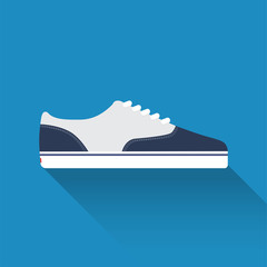 Vector drawn sport shoes, sneakers for summer. Vector stock illustration. Sport wear for men and women. Flat design. Vector illustration.