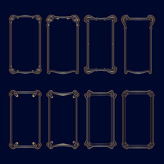 Vector set of art nouveau frames for print and design.