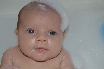 Infant bath time fun