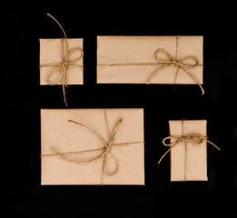 gift boxes on black