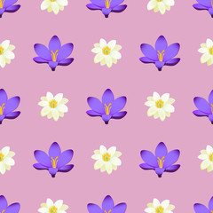 Seamless Pattern with Sakura Blossom Isolated