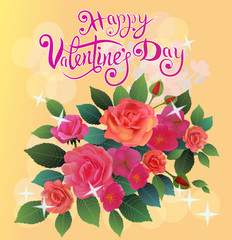 Valentines Day Party Poster Design. Template of invitation, flyer, poster or greeting card.