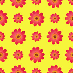 Seamless Pattern with Dahila Blossom Isolated