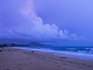 The nature of the sea shore with the big great storming cloud.