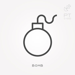 Line icon bomb