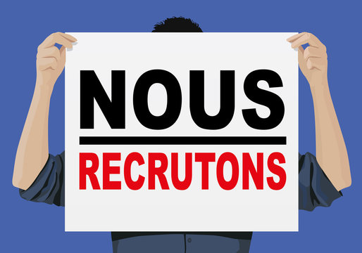 Recrutement - emploi - affiche - pancarte - publicité - recruter - embauche - entreprise