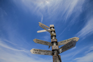 Wegzeiger am Kap der guten Hoffnung, Suedafrika