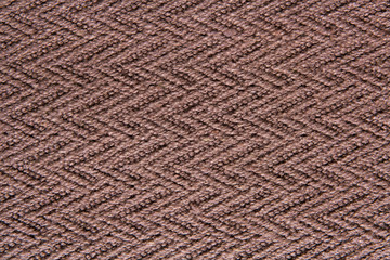 Texture of natural linen fabric in pattern brown color close-up in vintage style
