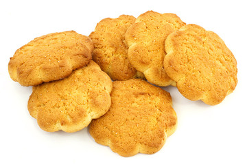 Cornmeal cookies on white background