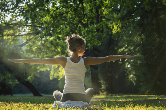 Yoga in outdoor scenery