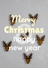 Fototapeta premium merry Christmas and happy new year text on Christmas background