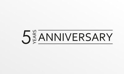 5 years anniversary emblem. Anniversary icon or label. 5 years celebration and congratulation design element. Vector illustration.