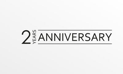 2 years anniversary emblem. Anniversary icon or label. 2 years celebration and congratulation design element. Vector illustration.