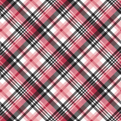 White pink color plaid seamless pattern