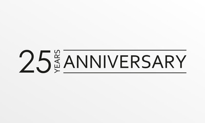 25 years anniversary icon. Anniversary decoration template. Vector illustration.