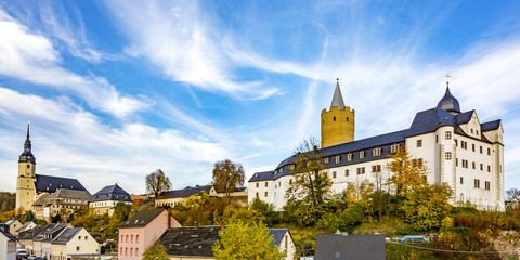 Zschopau with Wildeck castle in Saxony - 178245014