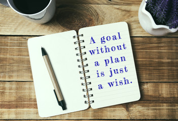 Life inspirational quotes - A goal without a plan is just a wish . Retro style background.