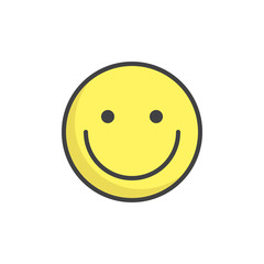 Smiling face emoticon filled outline icon