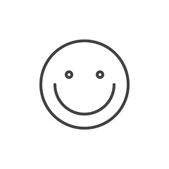 Smiling face emoticon line icon