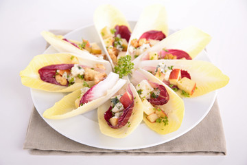 chicory salad with cheese and walnut