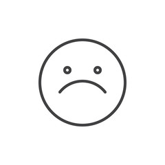 Obraz premium Slightly frowning face emoticon line icon