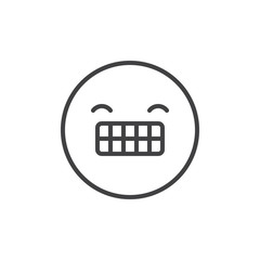 Smart face emoticon line icon