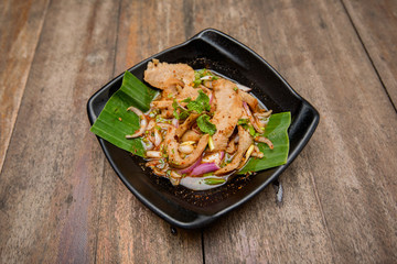 Sliced grilled beef salad, Thai food