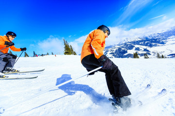 Senior Couple Skiing