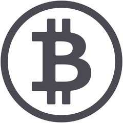Obraz premium Bitcoin flat icon isolated on white background for using in web projects or mobile applications. Cryptocurrency round symbol. Vector EPS 10
