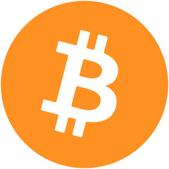 Fototapeta premium Bitcoin flat icon isolated on white background for using in web projects or mobile applications. Cryptocurrency round symbol. Vector EPS 10