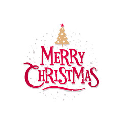 Merry Christmas greeting card. Vector lettering design.