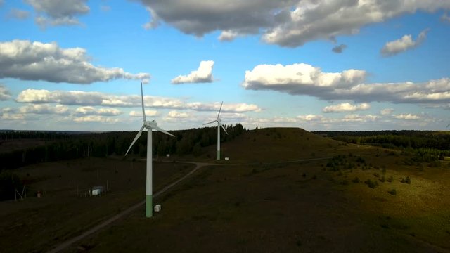 Working electric wind generators feeding the village