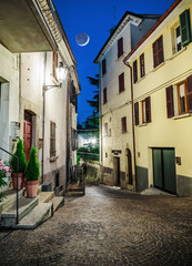 Street in the old town in Italy at night