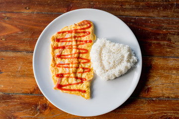 omelet with rice, Thailand food