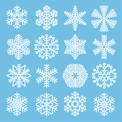 Flat design Christmas  snowflakes