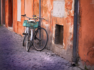 Bicicletas en el Trastevere