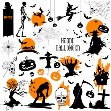 Happy Halloween holiday Design Element