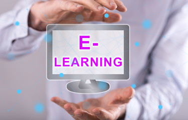 Fototapeta na wymiar Concept of e-learning
