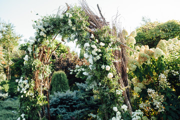 Place for wedding ceremony on grass