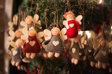 Handmade  angel hanging at the  market stall