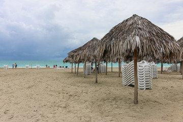 Morning empty beach, Cuba, Varadero