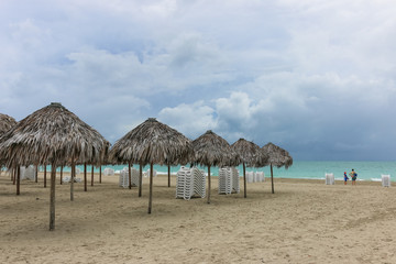 Morning empty beach, Cuba, Varadero