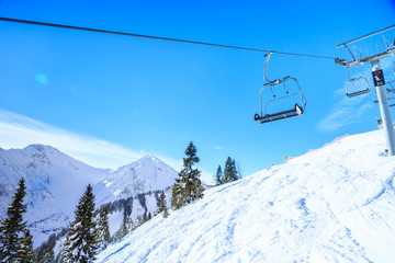 Ski Lift In The Austrian Alps
