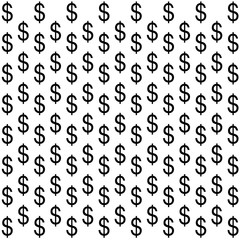 Dollar sign on white background