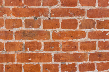 Fototapeta premium Old wall made from red bricks as background