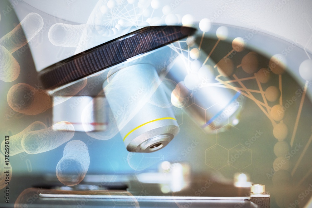 Poster composite image of digitally composite image of dna