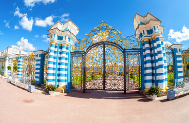 Openwork gate of Catherine Palace - the summer residence of the Russian tsars