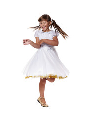 Naklejka premium girl dancing isolated