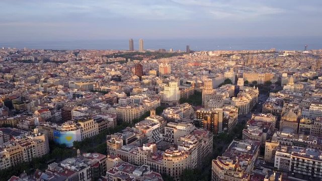 Fly Over of Barcelona Exaimple District