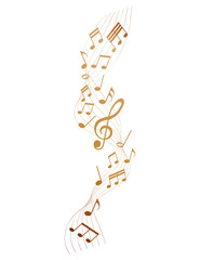 Naklejka premium golden sheet music